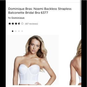 Dominique Bras: Noemi Backless Strapless
Balconette Bridal Bra 6377 32DD